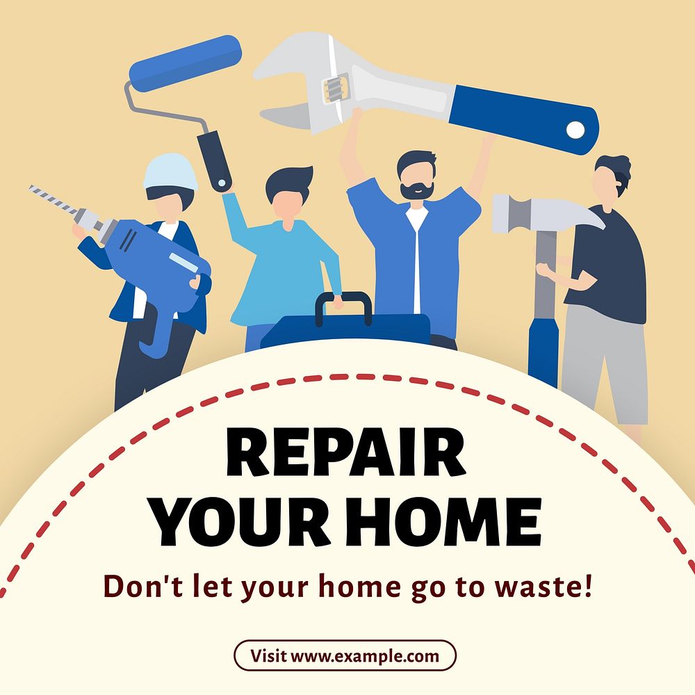 Repair your home Instagram post template