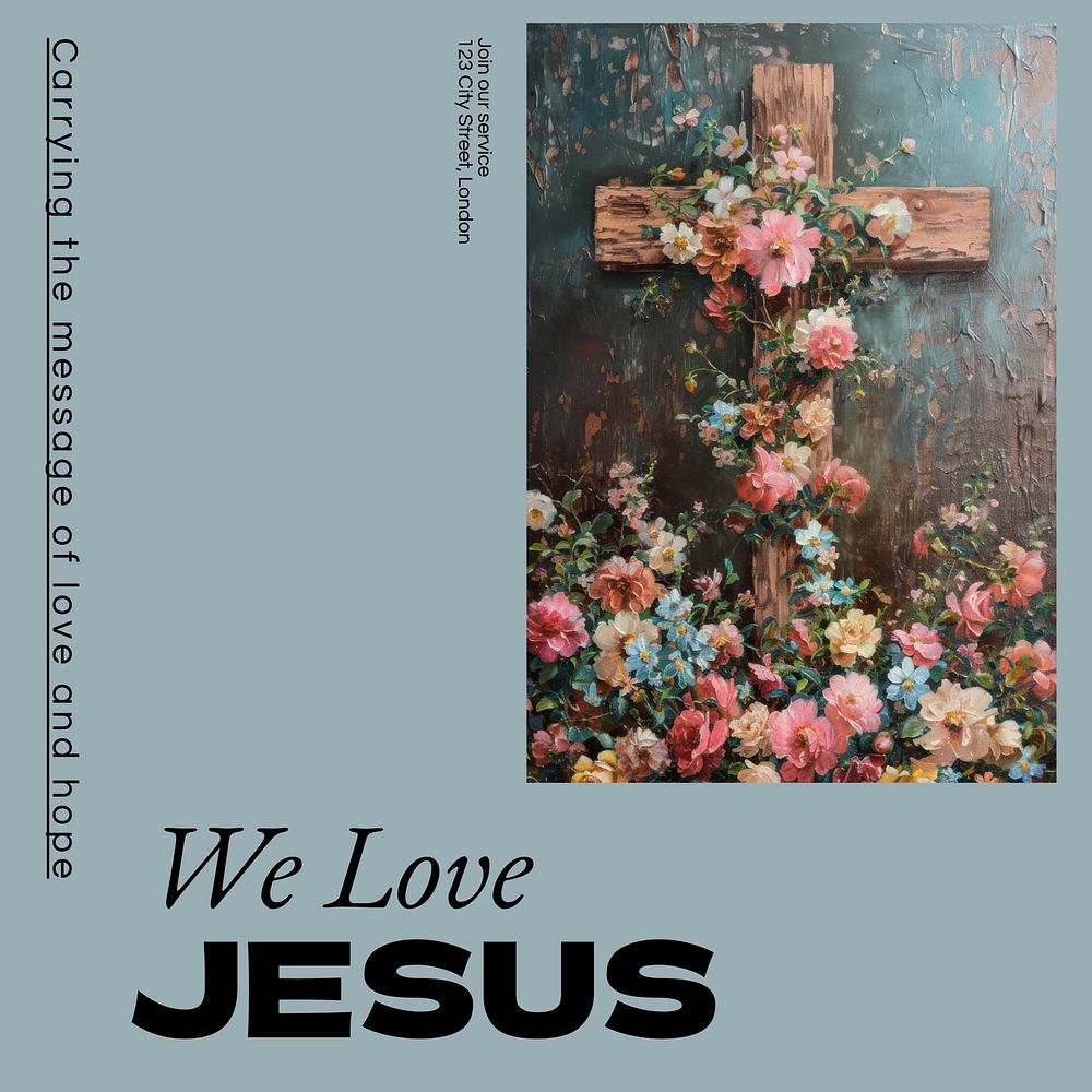 We love Jesus Instagram post template