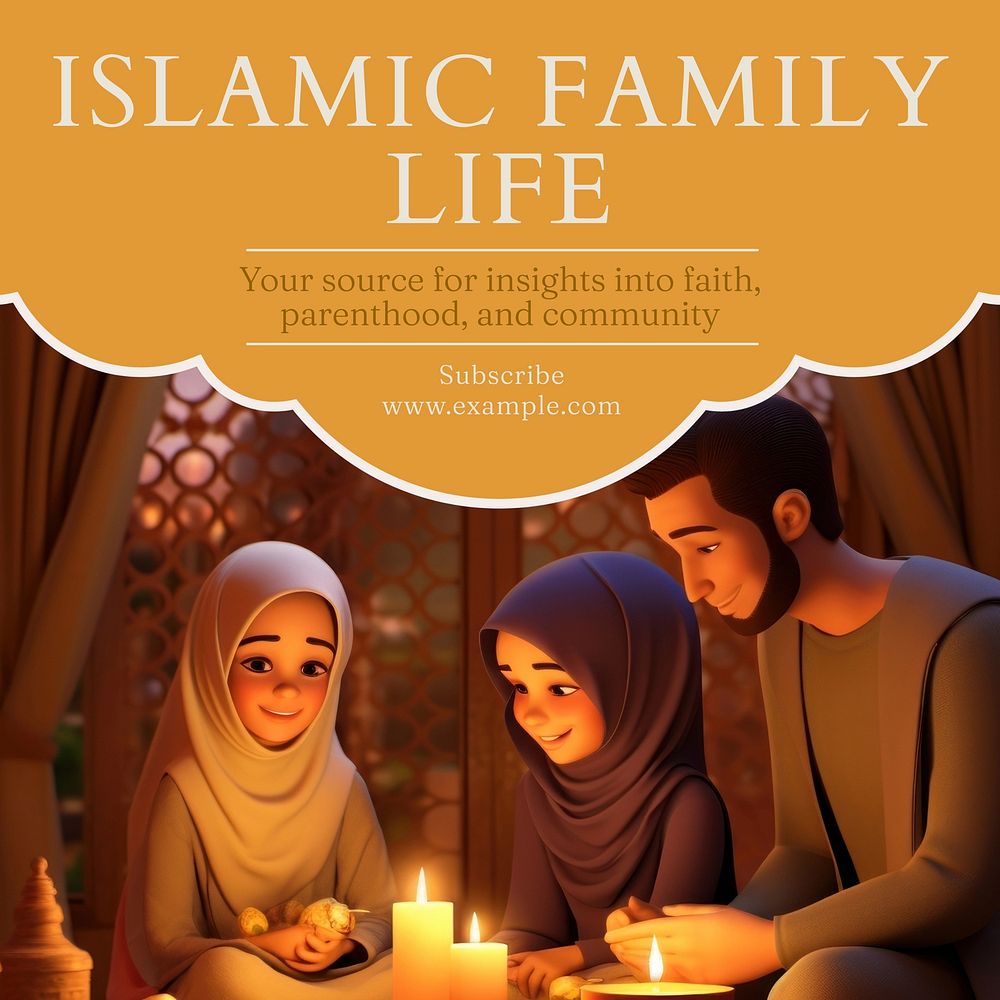 Islamic family Facebook post template