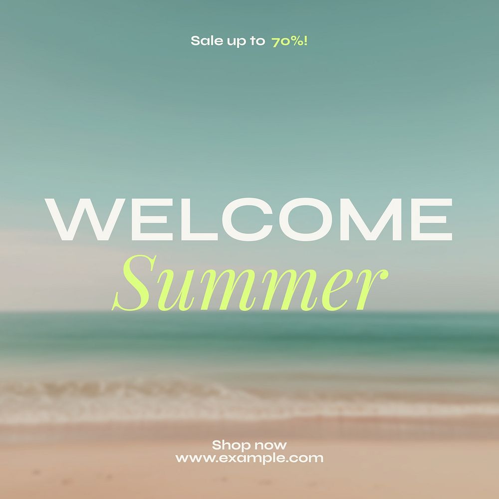 Welcome summer sale Instagram post template