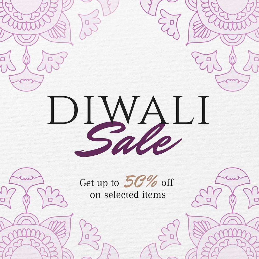 Diwali sale Instagram post template