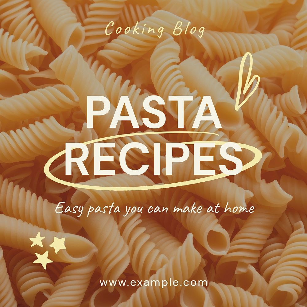 Pasta recipe Instagram post template  