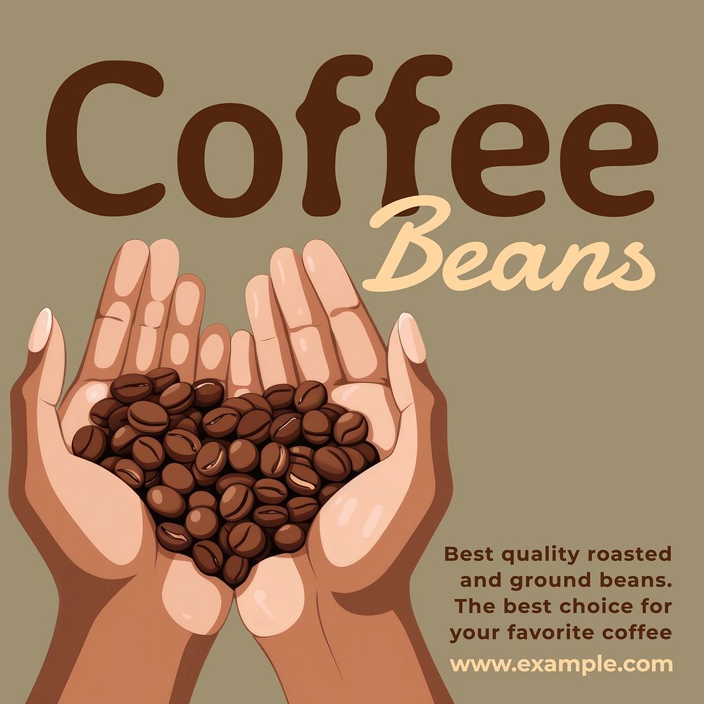 Best coffee beans Instagram post template  