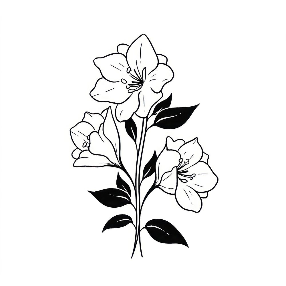 Columbine flower illustrated graphics pattern.
