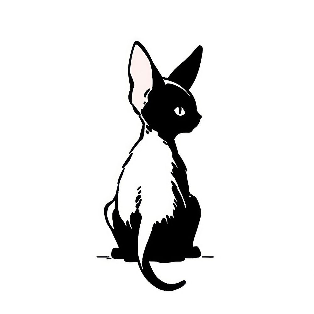 Cornish Rex Cat cat silhouette kangaroo.