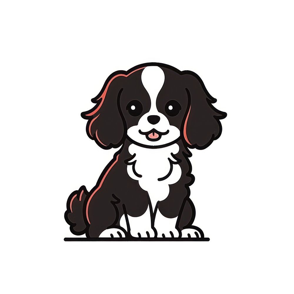 Cavalier King Charles Spaniel Dog dog stencil animal.