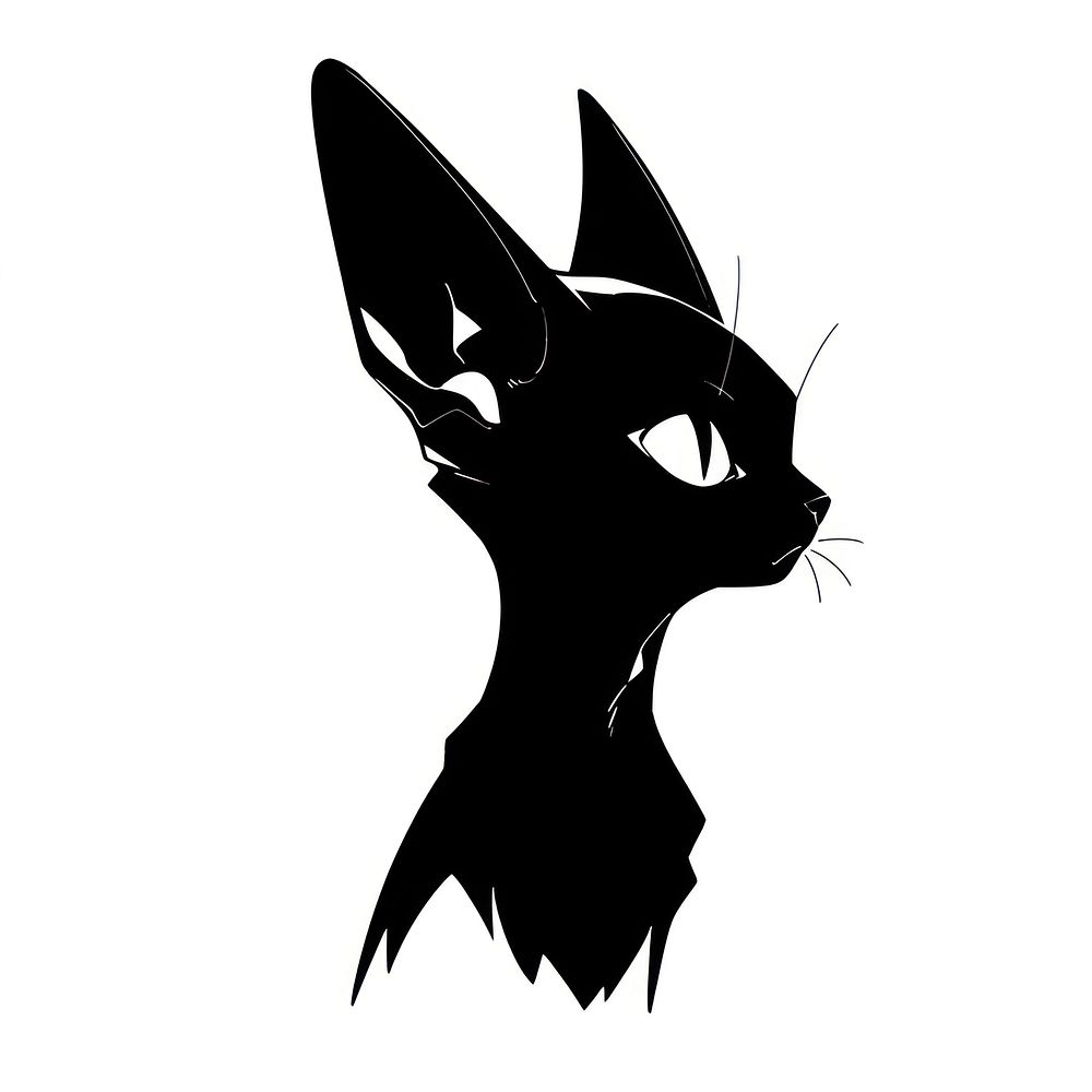 Abyssinian Cat silhouette stencil animal.