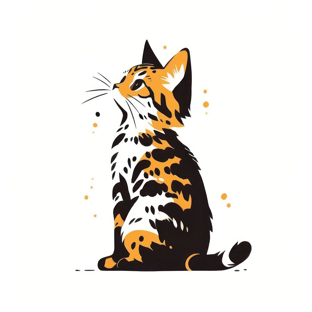 Bengal Cat cat wildlife stencil.