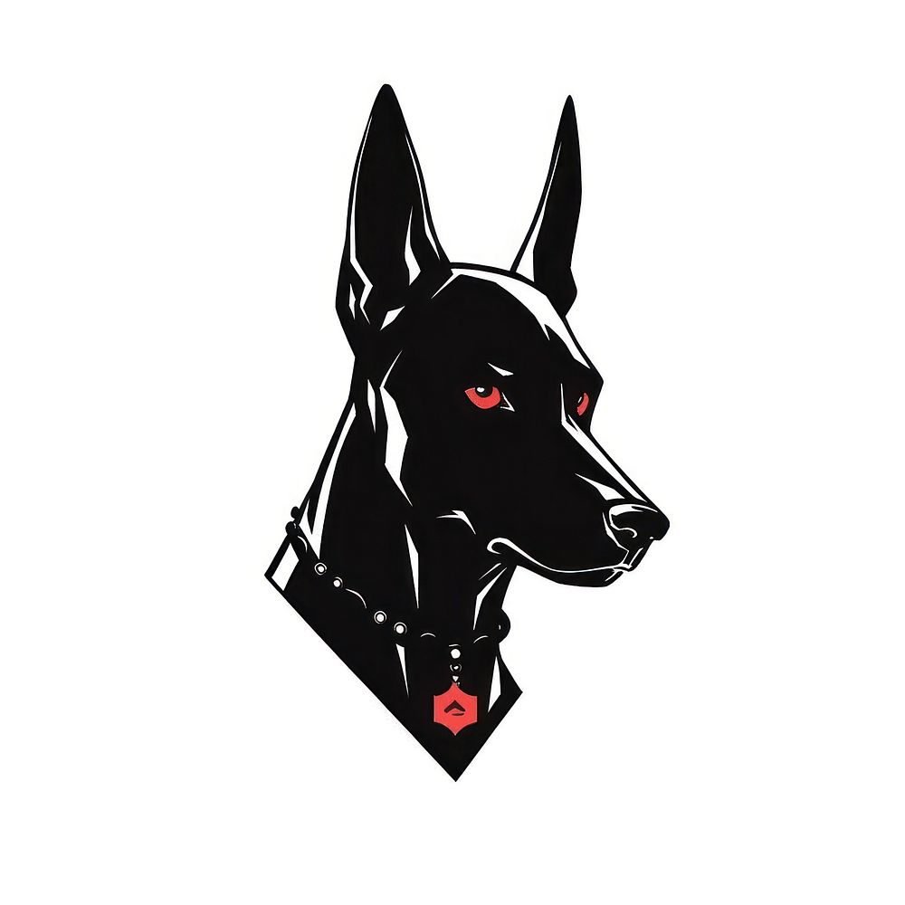 Doberman Pinscher Dog dog accessories silhouette.