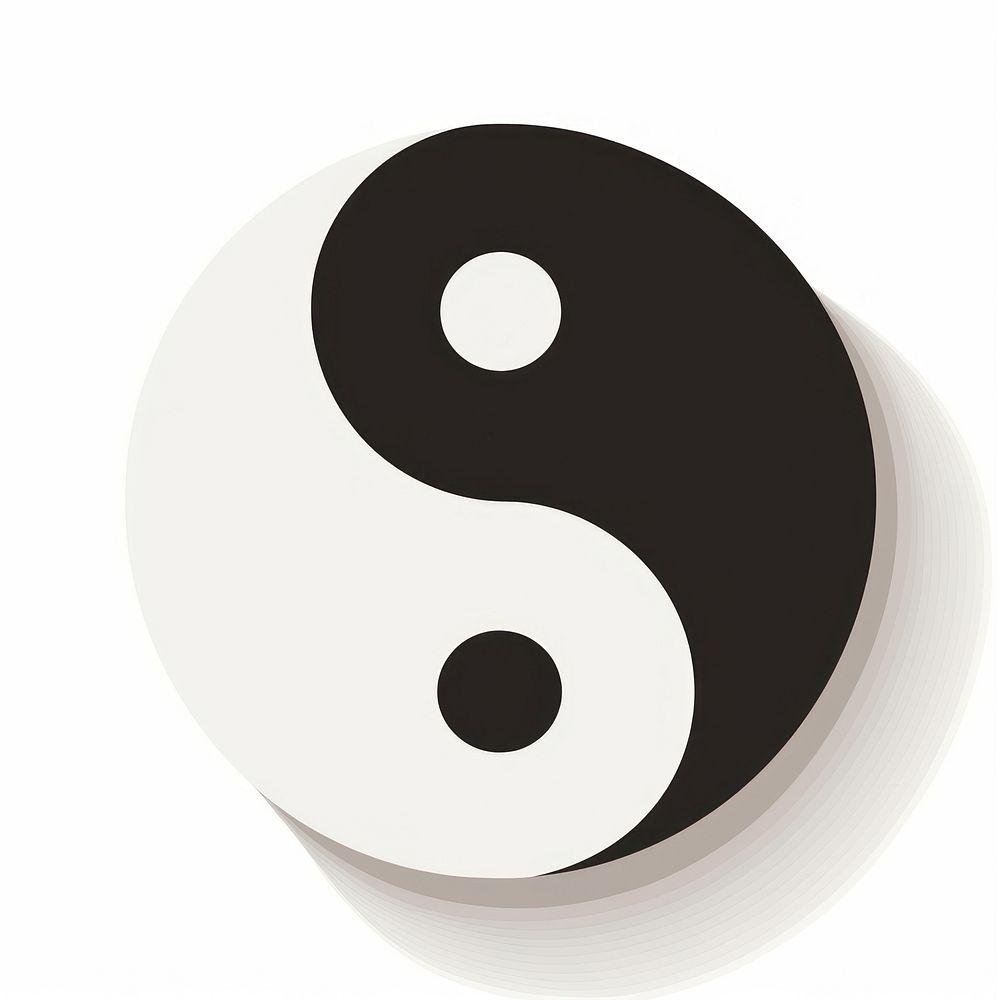 Illustration of yin yang icon symbol number text.
