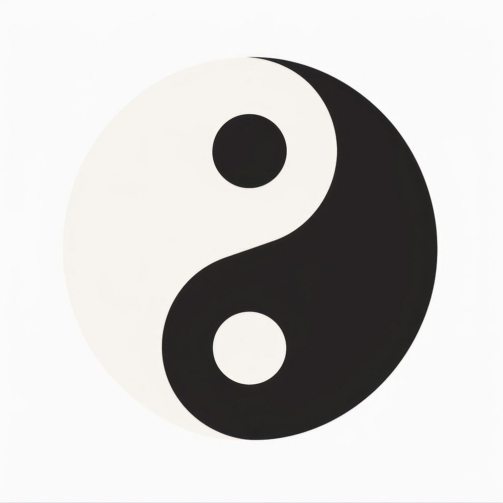 Illustration of yin yang ampersand alphabet symbol.