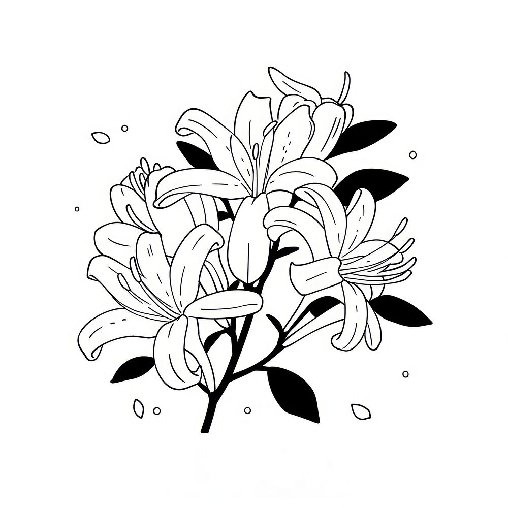 Honeysuckle flower illustrated chandelier graphics.