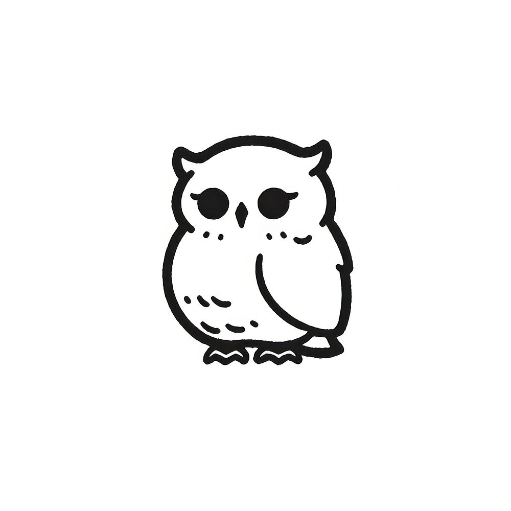Owl Animal face stencil sticker.