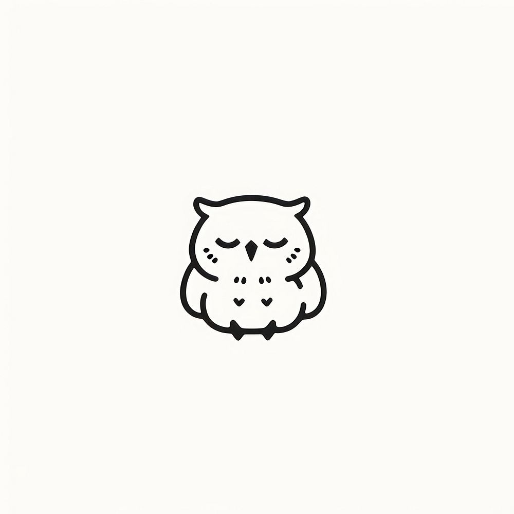 Owl Animal stencil sticker person.