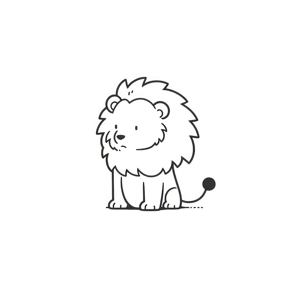Lion Animal animal face illustrated.