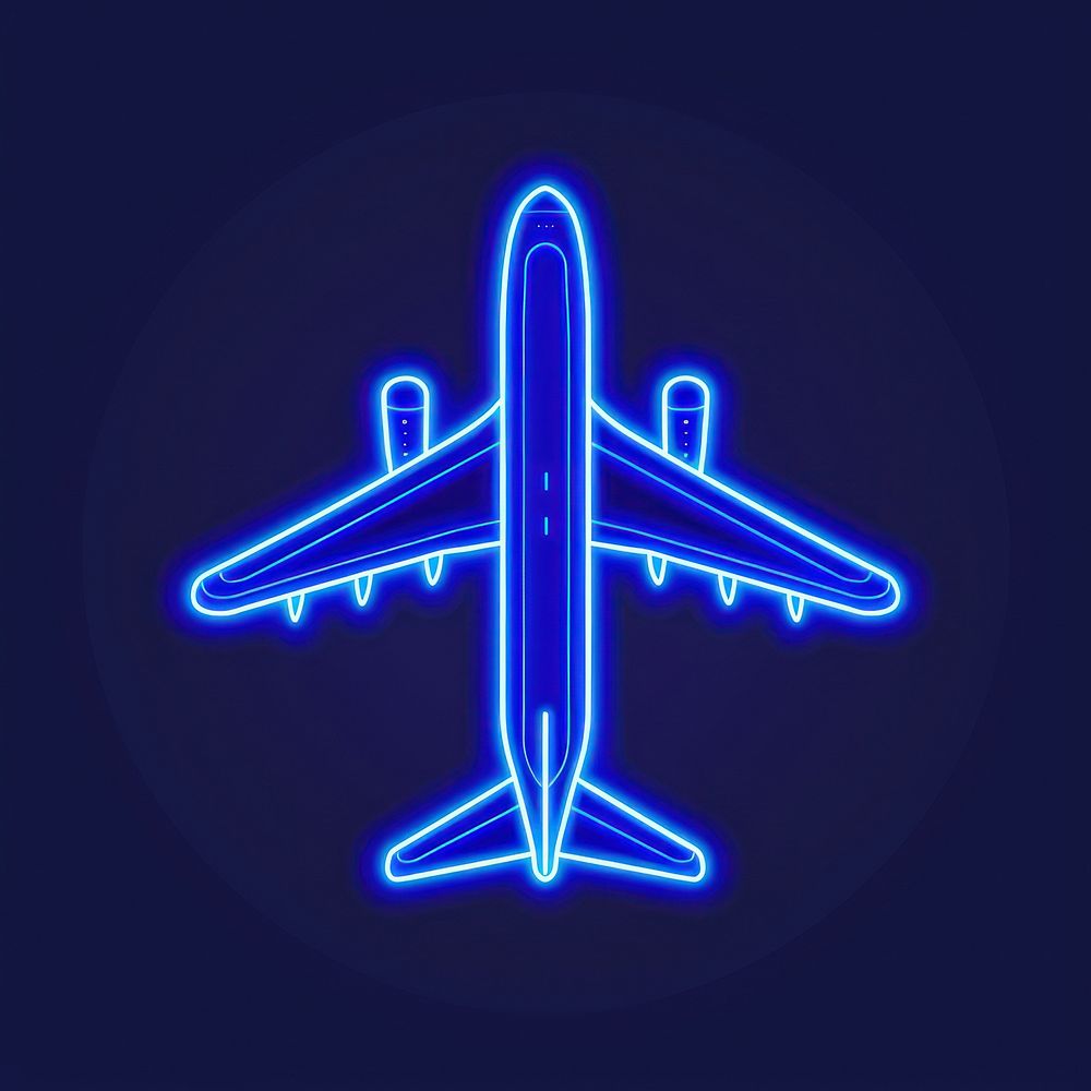 Airplane icon neon astronomy outdoors.