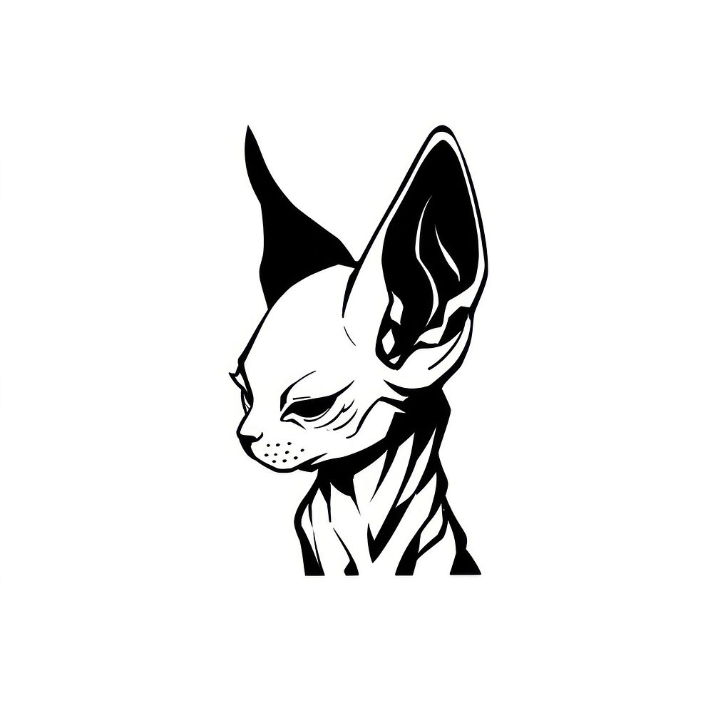 Sphynx Cat stencil animal canine.