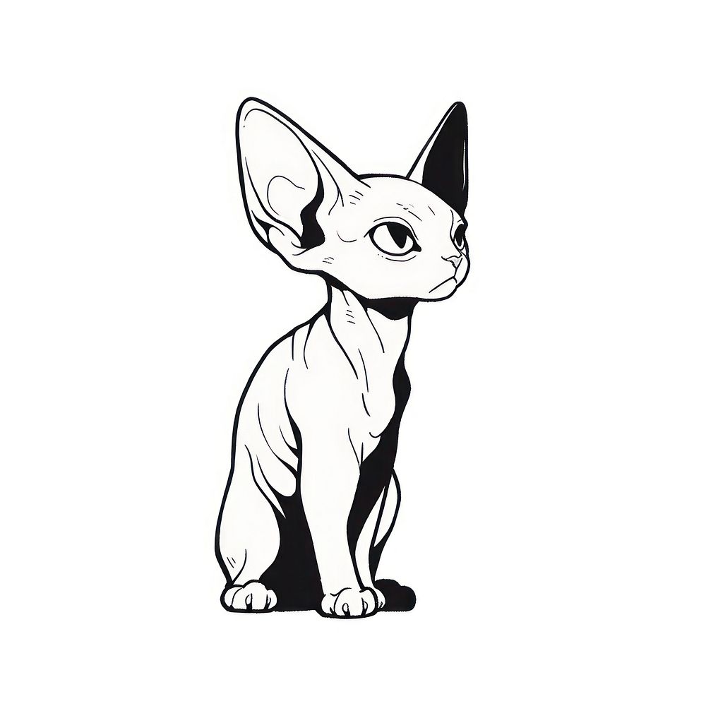Sphynx Cat cat illustrated drawing.