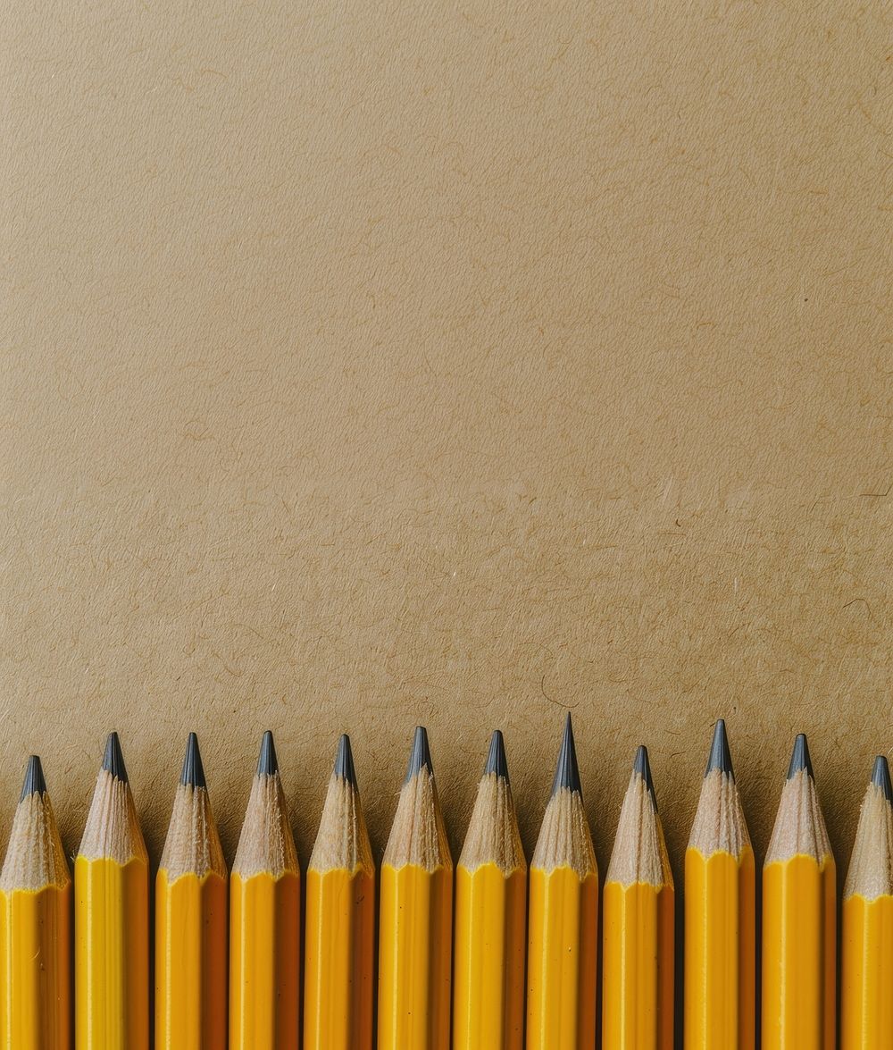 Yellow pencils arranged sideways.