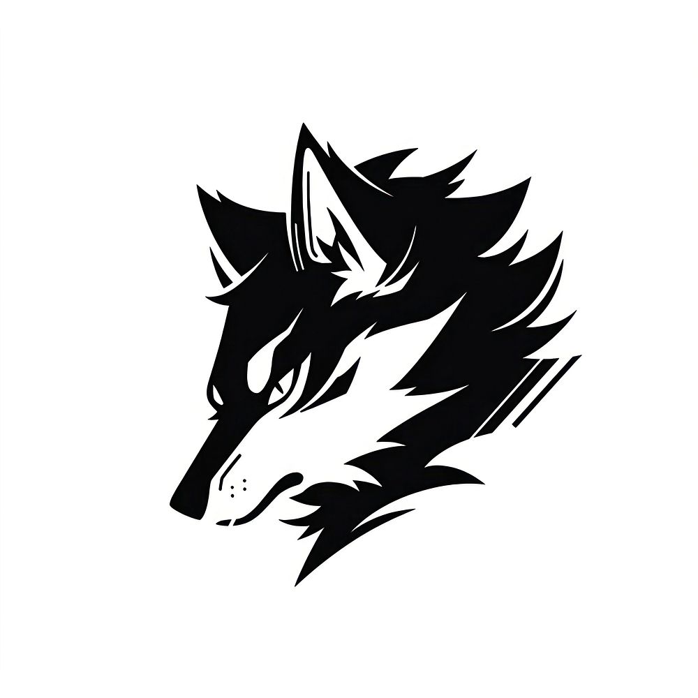 Wolf Animal dynamite weaponry stencil.