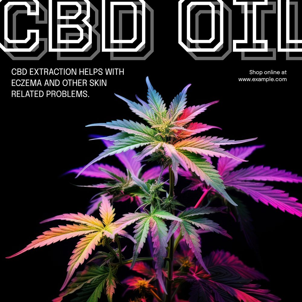 CBD oil Instagram post template