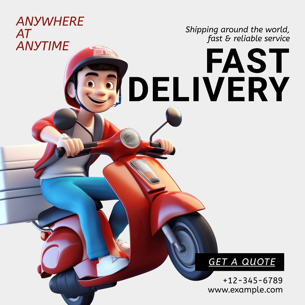 Fast delivery Instagram post template  