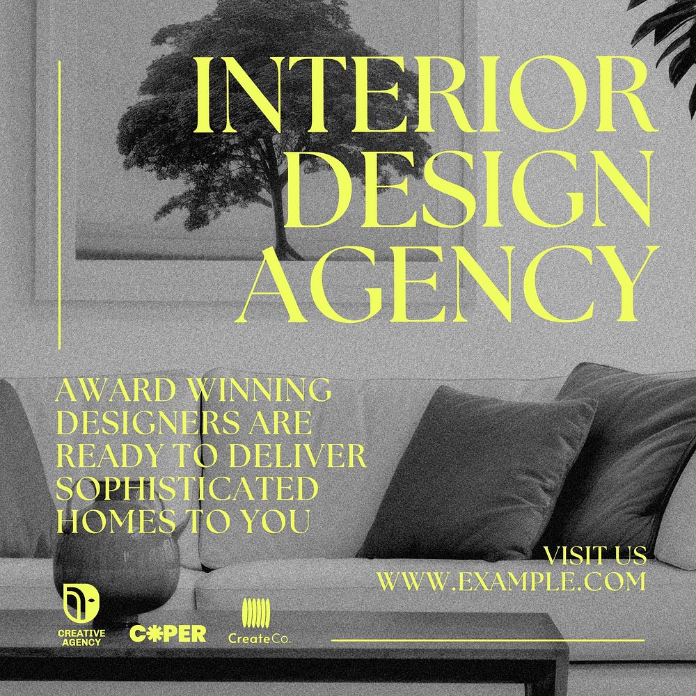 Interior design agency Instagram post template