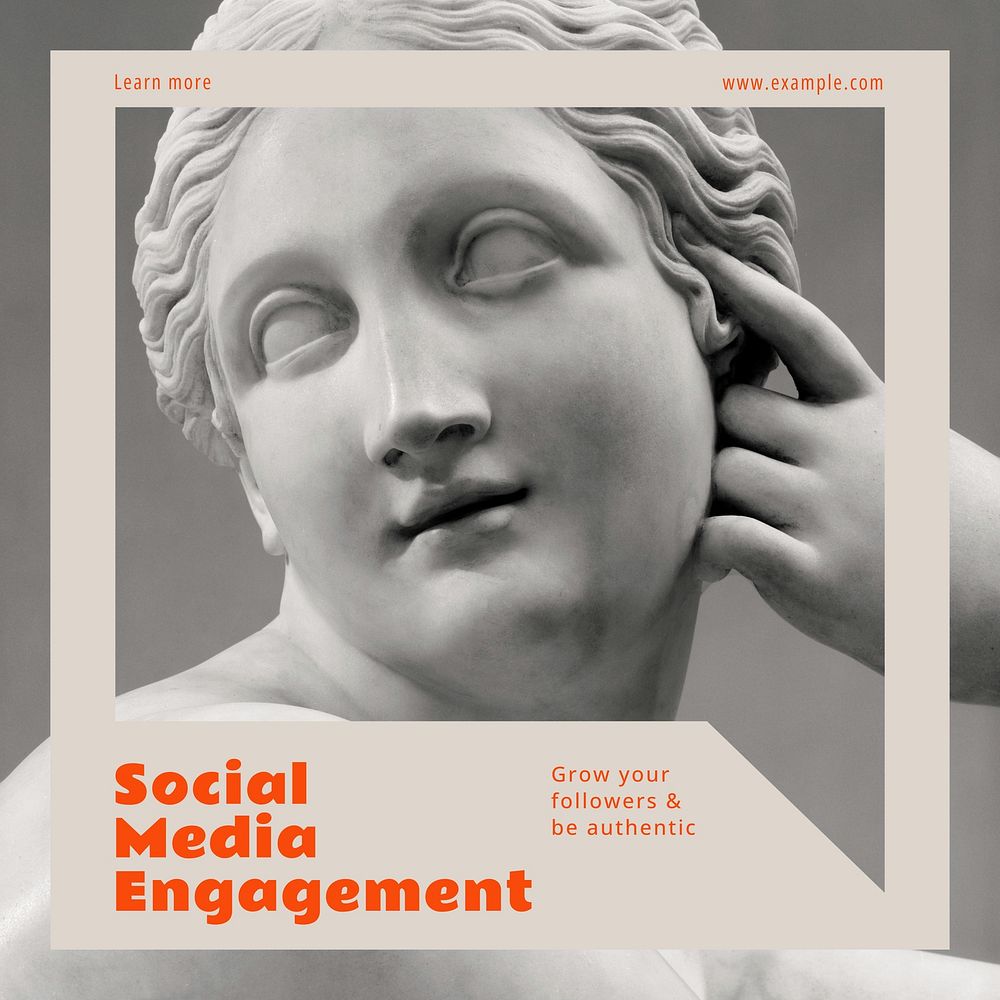 Social media engagement  Instagram post template  