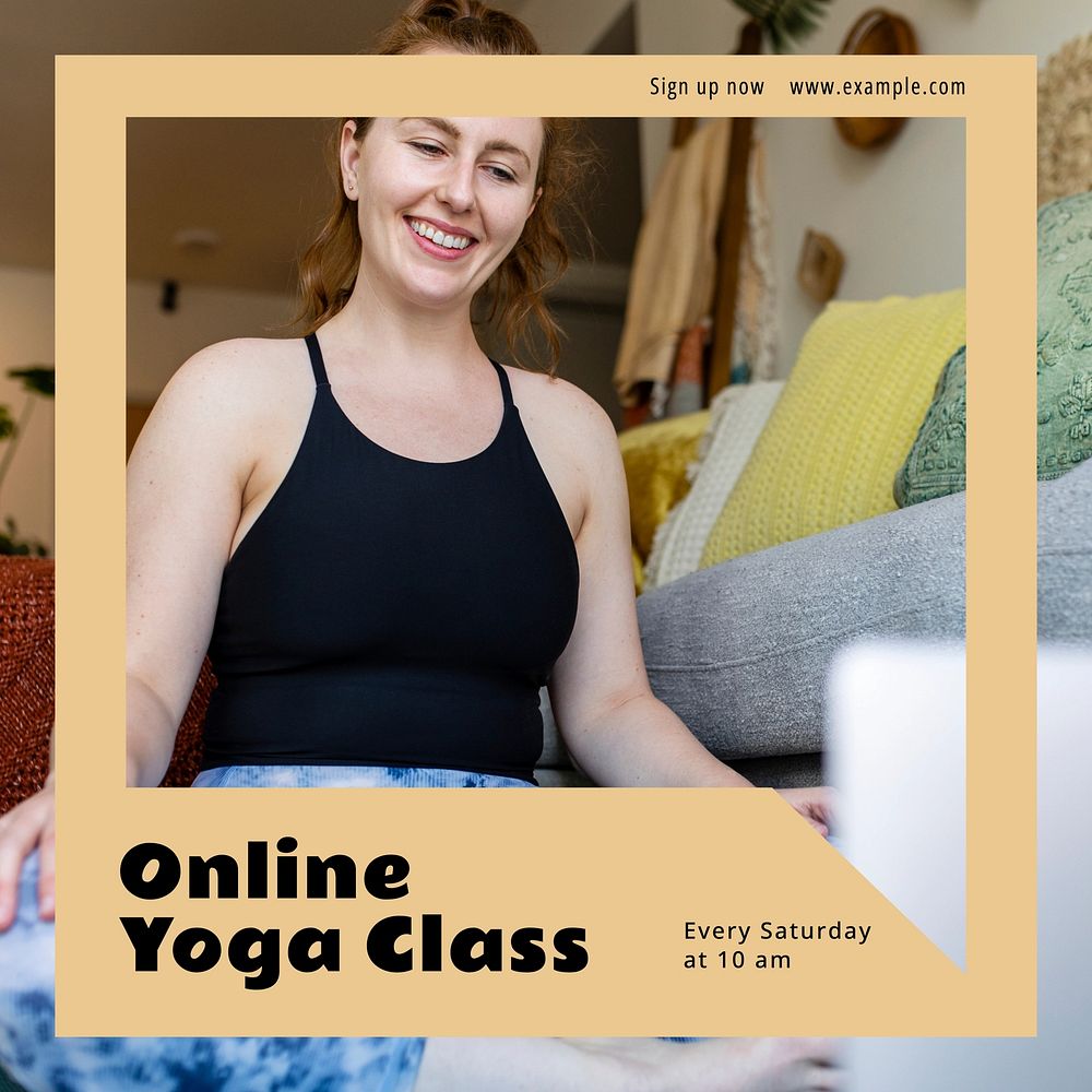 Online yoga class Instagram post template