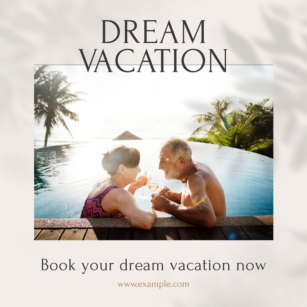 Dream vacation Instagram post template  
