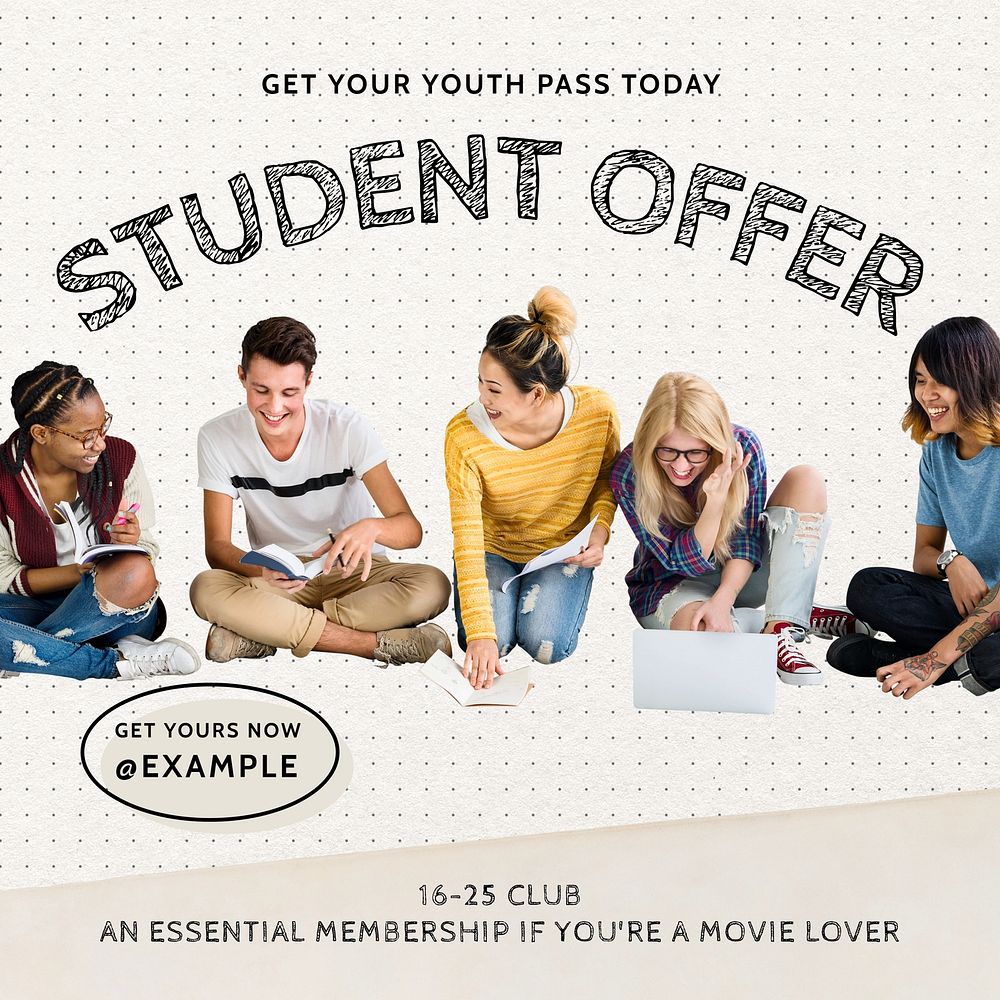 Student offer Instagram post template  