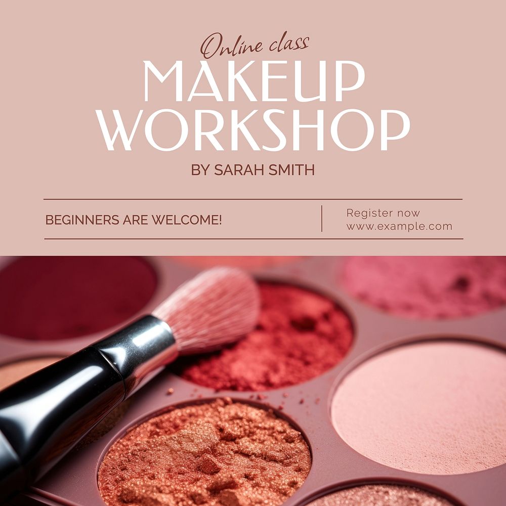 Makeup workshop Instagram post template  