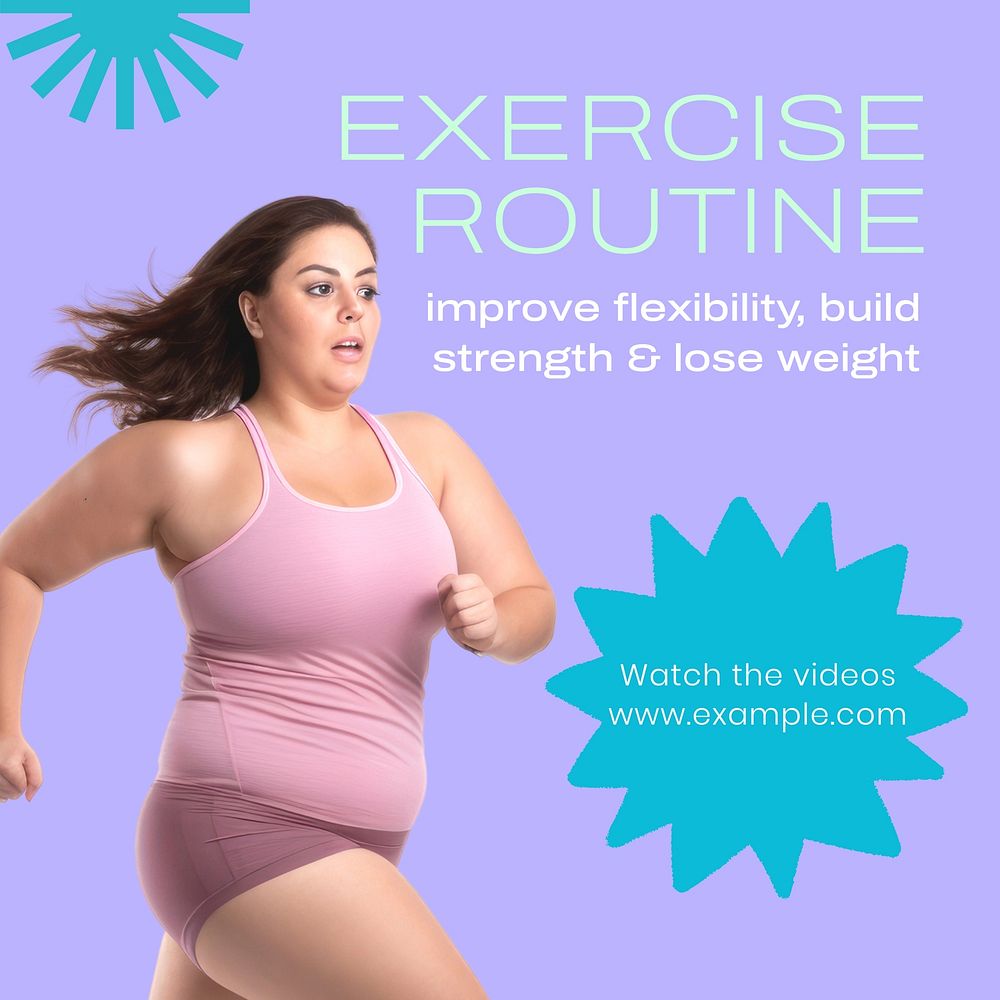 Exercise routine Instagram post template  