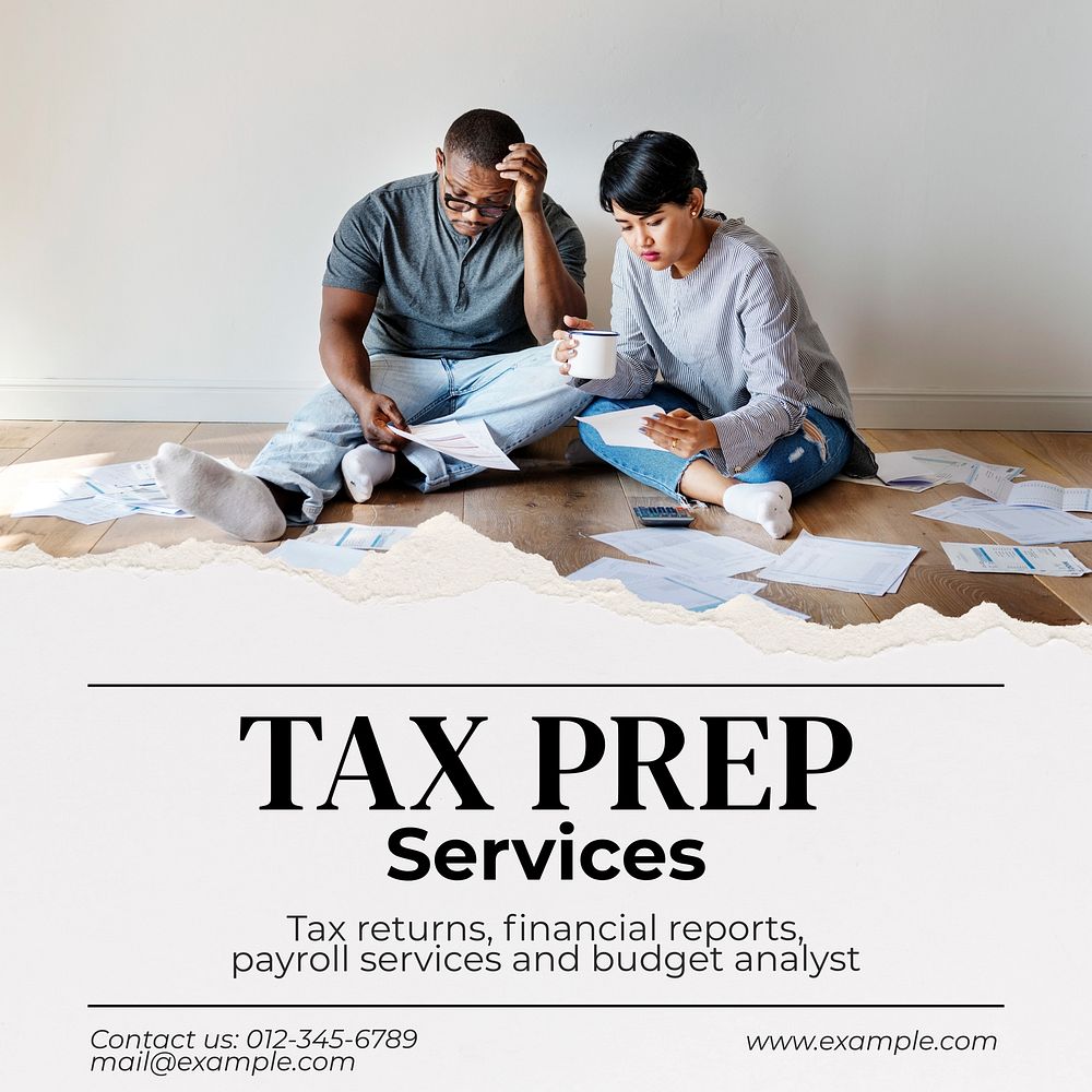 Tax prep Instagram post template  