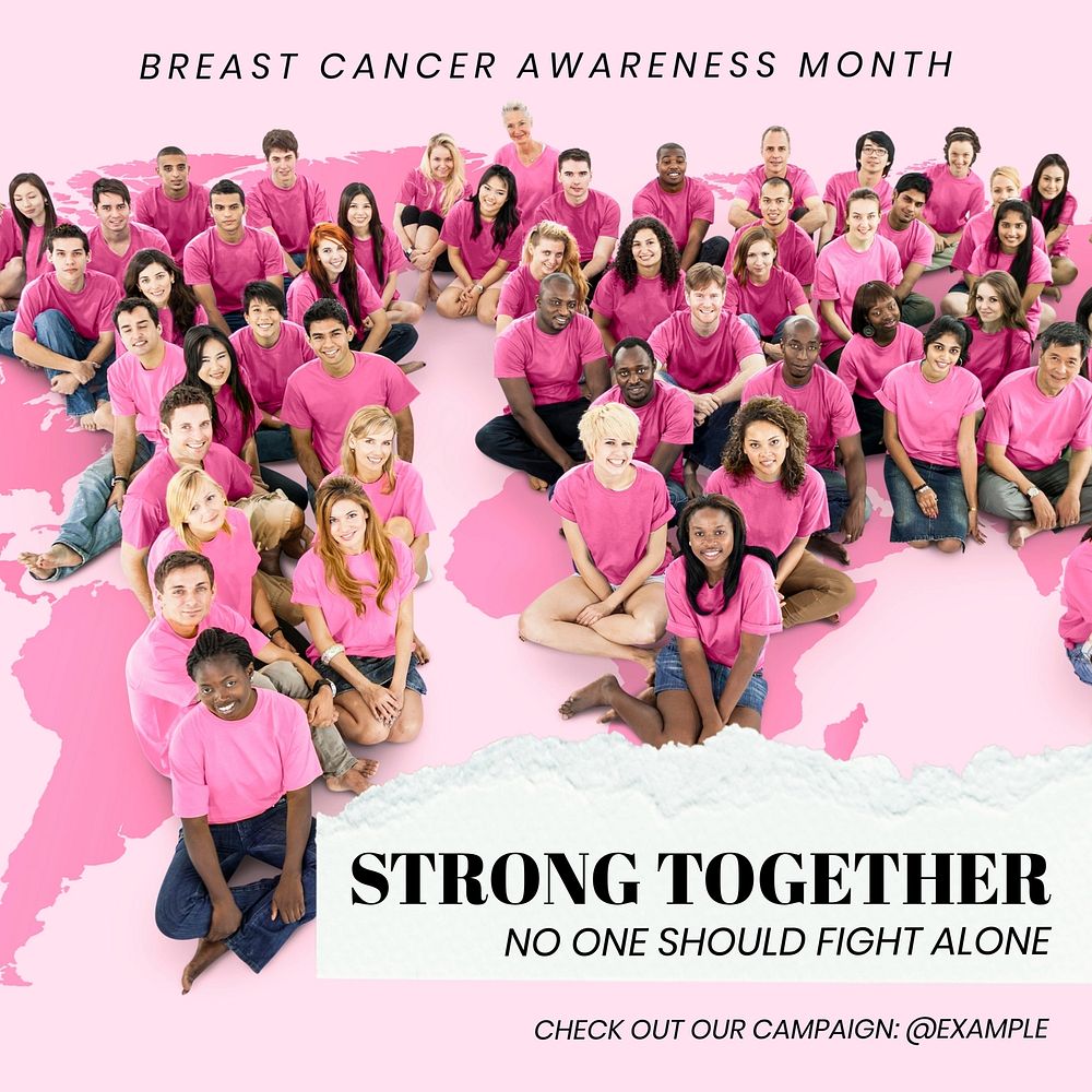 Breast cancer awareness Instagram post template  