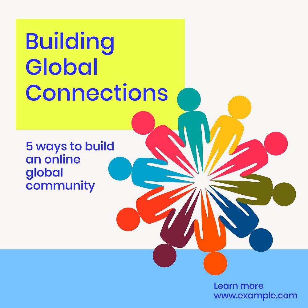 Online global community Instagram post template