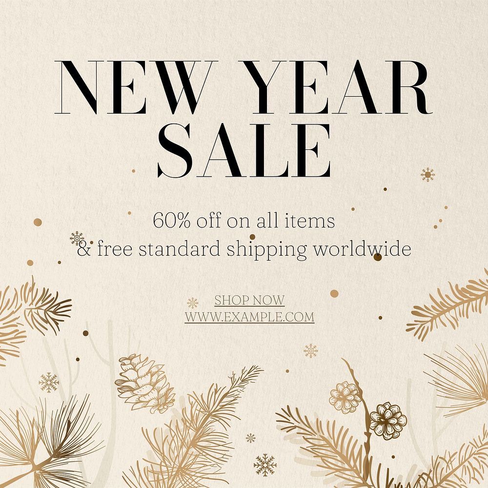New Year sale Instagram post template  design