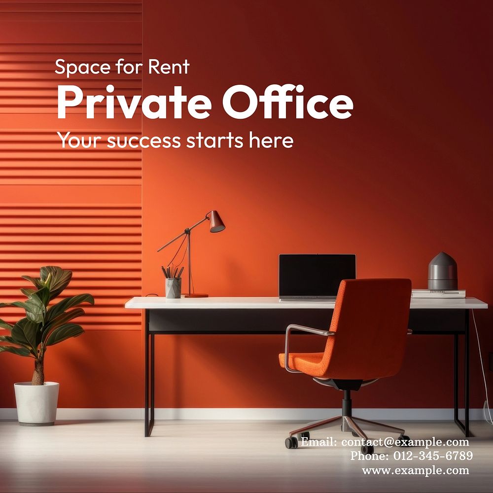 Private office for rent Instagram post template