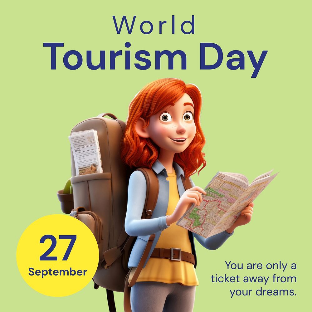 World tourism day Instagram post template  