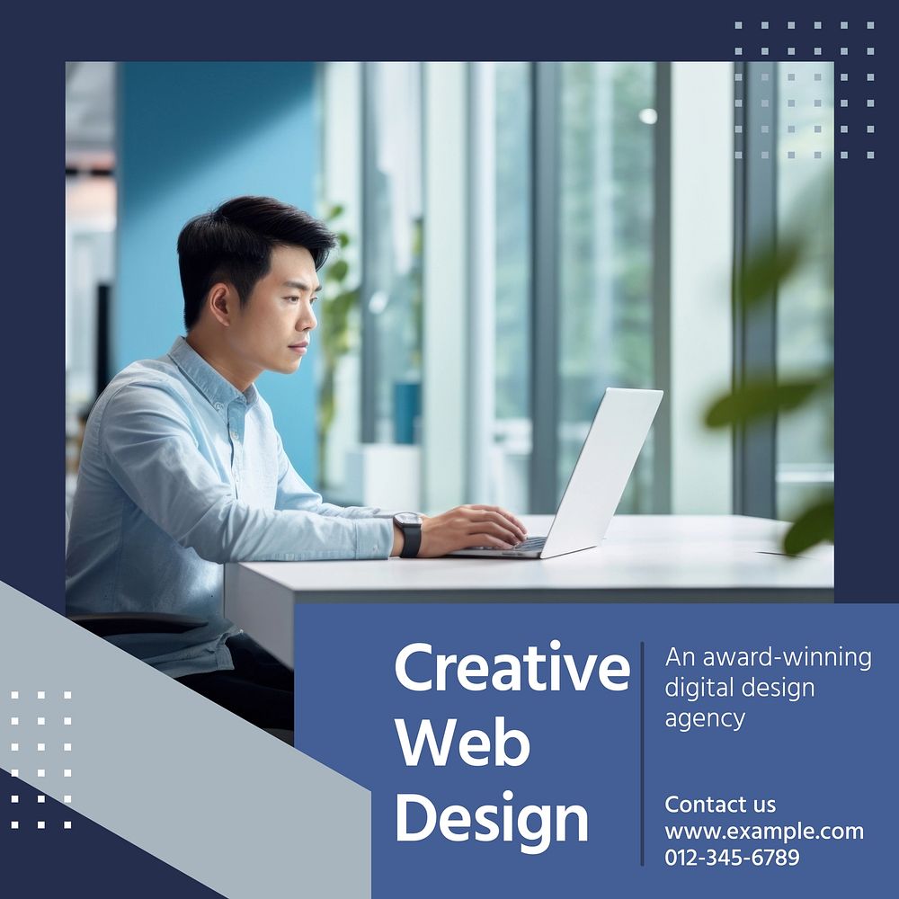 Creative web design Instagram post template