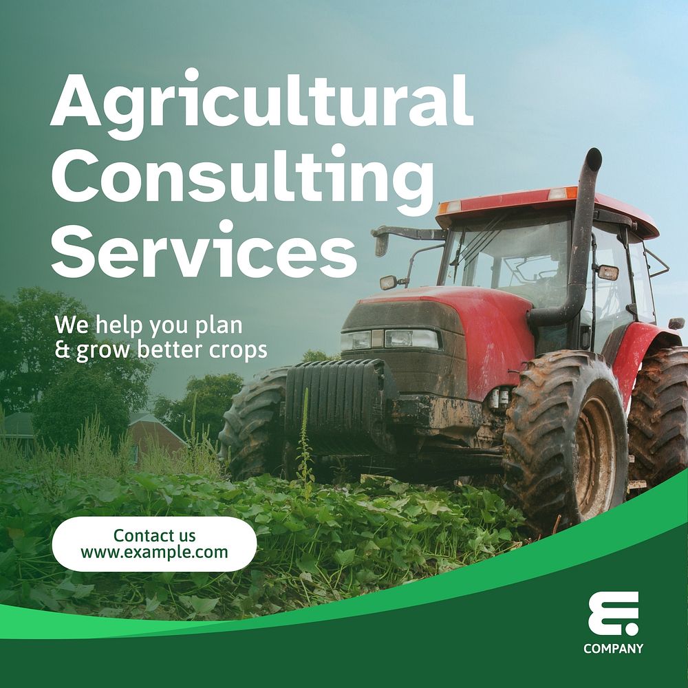 Agricultural consulting services Instagram post template  design