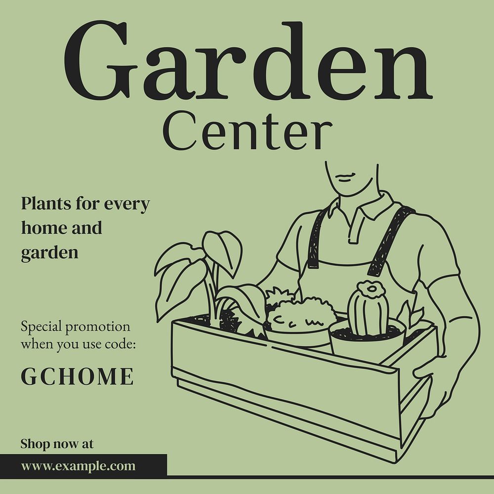 Garden center Instagram post template  