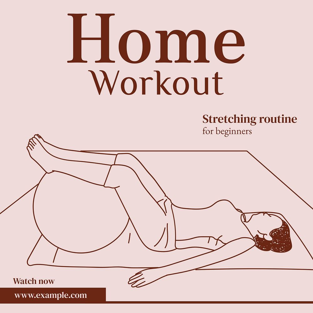 Home workout Instagram post template  