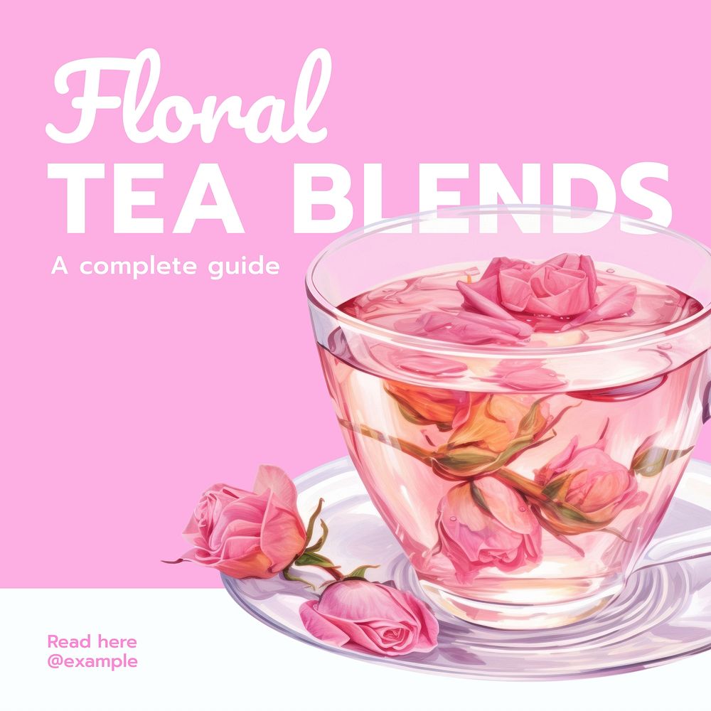 Floral tea blends Instagram post template  