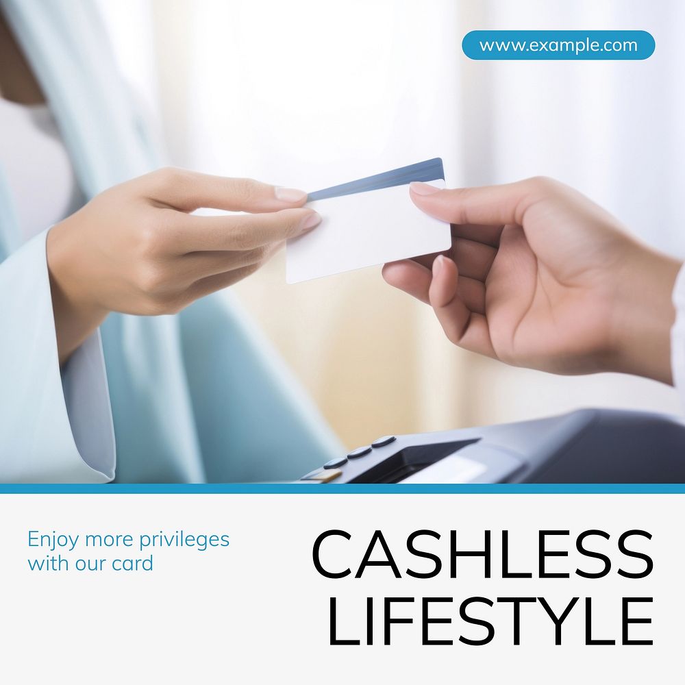 Cashless lifestyle Instagram post template  