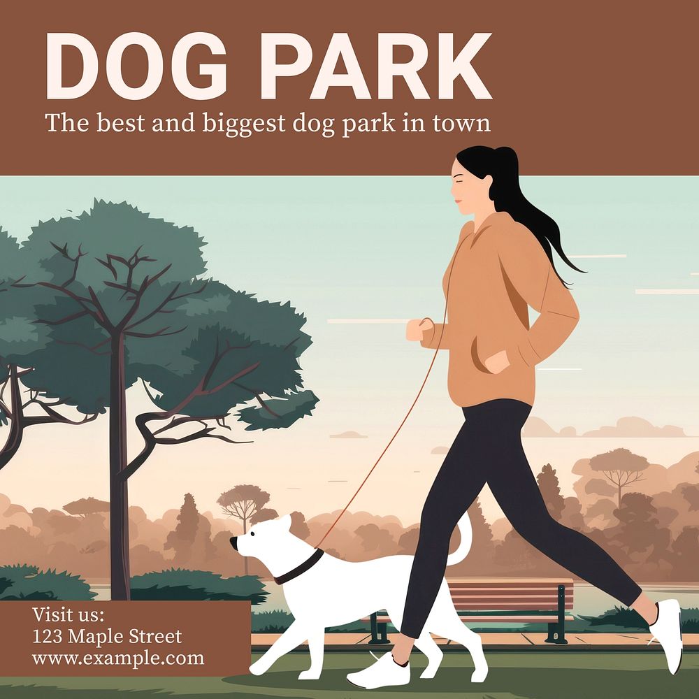 Dog park Instagram post template  