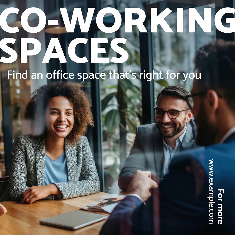 Co working spaces Instagram post template