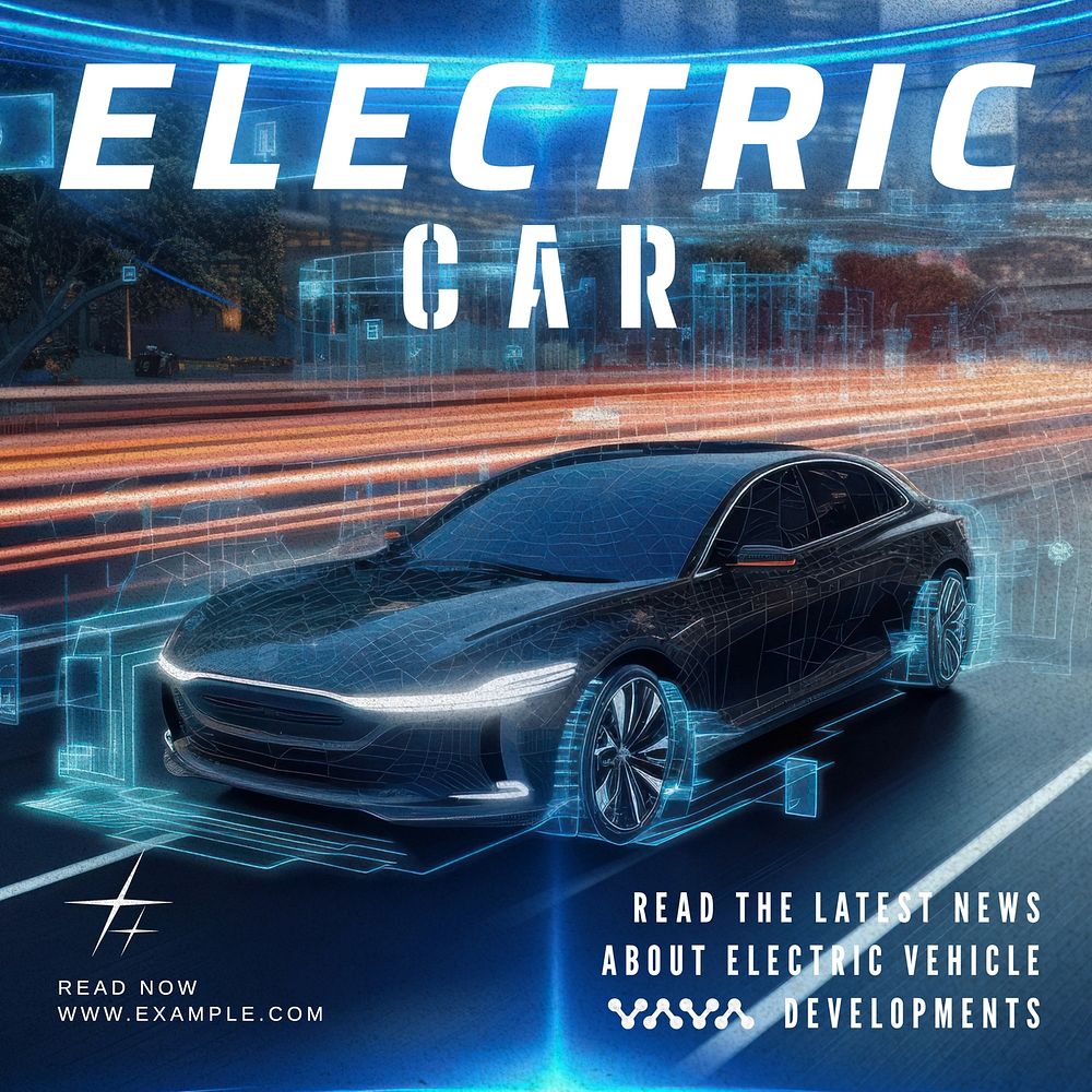 Electric car Instagram post template
