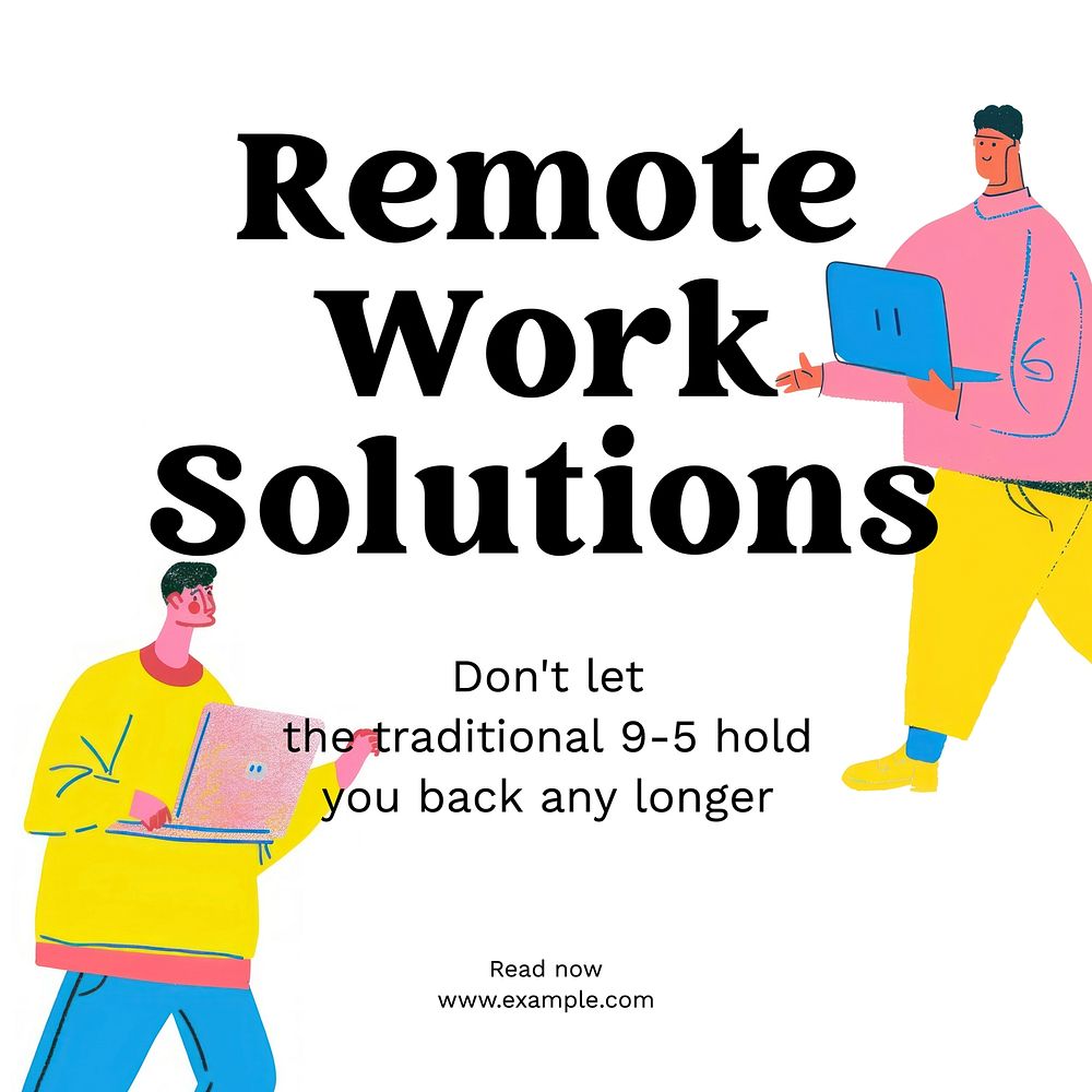 Home remote work Instagram post template