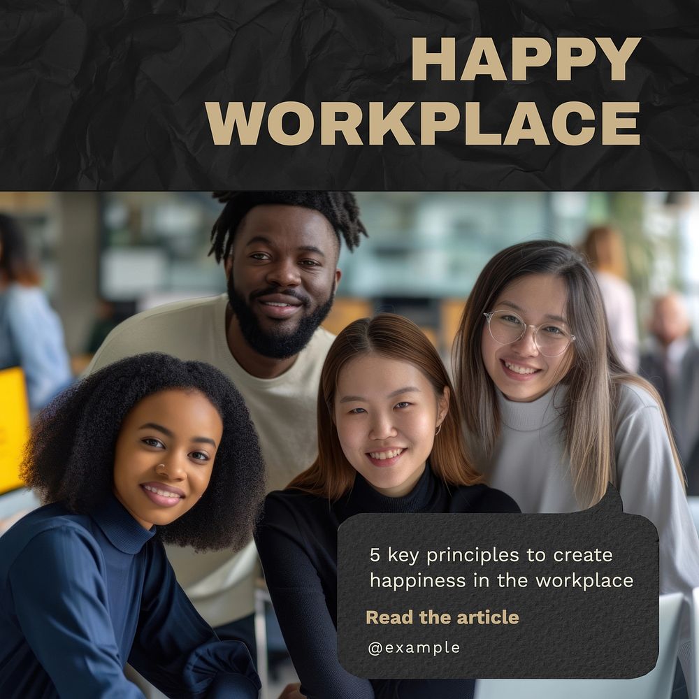Happy workplace Instagram post template